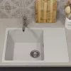 Кухонная мойка из искусственного камня Uperwood ECON UPD-506-001, прямоугольная, белая матовая, Выбрать цвет: Белый камень, изображение 3