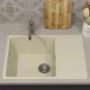 Кухонная мойка из искусственного камня Uperwood ECON UPD-506-002, прямоугольная, бежевая матовая, Выбрать цвет: Слоновая кость, изображение 3