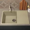 Кухонная мойка из искусственного камня Uperwood ECON UPD-507-002, прямоугольная, бежевая матовая, Выбрать цвет: Слоновая кость, изображение 3