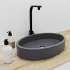 Раковина накладная бетонная Uperwood Rome 55х35х11 см, овальная, графит, Выбрать цвет: Графит, изображение 2