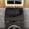Раковина над стиральной машиной Uperwood Comforty 60х60х11 см, черная матовая, Выбрать цвет: Черный, изображение 2