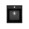Кухонная мойка из искусственного камня Uperwood ECON UPD-404-004, прямоугольная, черная матовая, Выбрать цвет: Черный оникс, изображение 5