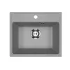 Кухонная мойка из искусственного камня Uperwood ECON UPD-408-003, прямоугольная, серая матовая, Выбрать цвет: Светло-серый, изображение 4