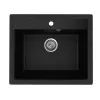 Кухонная мойка из искусственного камня Uperwood ECON UPD-104-004, прямоугольная, черная матовая, Выбрать цвет: Черный оникс, изображение 4