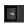Кухонная мойка из искусственного камня Uperwood ECON UPD-201-004, прямоугольная, черная матовая, Выбрать цвет: Черный оникс, изображение 4