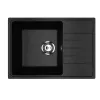 Кухонная мойка из искусственного камня Uperwood ECON UPD-506-004, прямоугольная, черная матовая, Выбрать цвет: Черный оникс, изображение 4