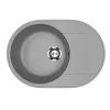 Кухонная мойка из искусственного камня Uperwood ECON UPD-107-003, овальная, серая матовая, Выбрать цвет: Светло-серый, изображение 4