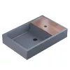 Раковина накладная бетонная Uperwood Piter 60х40х12 см,  графит, Выбрать цвет: Графит, изображение 5