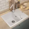 Кухонная мойка кварцевая Uperwood Quartz Premium UPD-03-01, прямоугольная, белая, Выбрать цвет: Белый, изображение 4