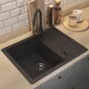 Кухонная мойка кварцевая Uperwood Quartz Premium UPD-03-04, прямоугольная, черная, Выбрать цвет: Черный, изображение 4