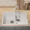 Кухонная мойка кварцевая Uperwood Quartz Premium UPD-05-01, прямоугольная двухсекционная, белая, Выбрать цвет: Белый, изображение 5