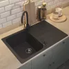 Кухонная мойка кварцевая Uperwood Quartz Premium UPD-04-04, прямоугольная, черная, Выбрать цвет: Черный, изображение 4