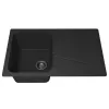 Кухонная мойка кварцевая Uperwood Quartz Premium UPD-04-04, прямоугольная, черная, Выбрать цвет: Черный, изображение 7