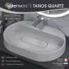 Раковина  накладная 55 см, Uperwood Tanos Quartz, овальная, белая (жасмин), Выбрать цвет: Жасмин
