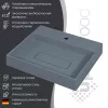Раковина  накладная 50 см, Uperwood Tanos Quartz, прямоугольная, серая, бетон, Выбрать цвет: Бетон, изображение 2