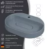 Раковина накладная 55 см, Uperwood Tanos Quartz, овальная, серая, бетон, Выбрать цвет: Бетон, изображение 2