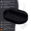 Раковина накладная 55 см, Uperwood Tanos Quartz, овальная, черная (уголь), Выбрать цвет: Уголь, изображение 2