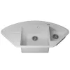 Кухонная мойка кварцевая Uperwood Quartz Premium UPD-06-01, угловая двухсекционная, белая, Выбрать цвет: Белый, изображение 7