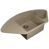 Кухонная мойка кварцевая Uperwood Quartz Premium UPD-06-02, угловая двухсекционная, бежевая, Выбрать цвет: Бежевый, изображение 6