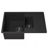 Кухонная мойка кварцевая Uperwood Quartz Premium UPD-05-04, прямоугольная двухсекционная, черная, Выбрать цвет: Черный, изображение 7