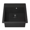 Кухонная мойка кварцевая Uperwood Quartz Premium UPD-07-04, прямоугольная, черная, Выбрать цвет: Черный, изображение 7