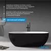 Акриловая ванна ABBER AB9241MB 170*80, Выбрать цвет: Черный матовый, изображение 2