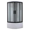 Душевая кабина четверть круга Timo Standart  T-6600/6690 Black высокий поддон, Цвет стекла: матовое, Выбрать цвет: Черный, Выбрать размер: 100х100, Комплектация: без гидромассажа, изображение 2