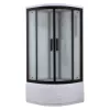Душевая кабина четверть круга Timo Standart  T-6600/6690 Black высокий поддон, Цвет стекла: матовое, Выбрать цвет: Черный, Выбрать размер: 90x90, Комплектация: без гидромассажа, изображение 2
