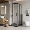 Душевой уголок BelBagno LUCE-A-2-90-C-NERO, Цвет стекла: прозрачное, Цвет профиля: Черный, Выбрать размер: 90x90