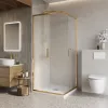 Душевой уголок BelBagno LUCE-A-2-90-P-ORO рифленое, Цвет стекла: рифленое, Цвет профиля: Золото, Выбрать размер: 90х90, изображение 2
