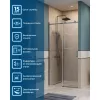 Душевая дверь BelBagno SOFT_CLOSE-2-BF-1/-C-GM, Цвет стекла: прозрачное, Цвет профиля: Серый, Цвет профиля (вариация): Оружейная сталь, Выбрать размер: 100, изображение 4