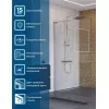 Душевая перегородка BelBagno UNO-L-1-TB/-C-Cr прозр/хром, Цвет стекла: прозрачное, Цвет профиля: Хром, Цвет профиля (вариация): Хром, Выбрать размер: 100, изображение 2