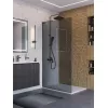 Душевая перегородка BelBagno UNO-L-1-TB/-GR-GM тонир.серый/оруж.сталь, Цвет стекла: Серый, Цвет профиля: Серый, Цвет профиля (вариация): Оружейная сталь, Выбрать размер: 100, изображение 3