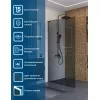 Душевая перегородка BelBagno UNO-L-1-TB/-GR-GM тонир.серый/оруж.сталь, Цвет стекла: Серый, Цвет профиля: Серый, Цвет профиля (вариация): Оружейная сталь, Выбрать размер: 100, изображение 2