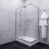 Душевое ограждение Triton "ВЕНТА-ХРОМ" , низкий поддон, Цвет стекла: прозрачное, Цвет профиля: Хром, Выбрать размер: 100х80