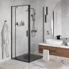 Душевой уголок  Wasserkraft  Elbe 74P, Цвет стекла: прозрачное, Цвет профиля: Черный, Выбрать размер: 80х80, изображение 3