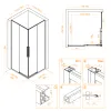 Душевой уголок RGW SV-31B, Цвет стекла: прозрачное, Цвет профиля (вариация): Черный, Выбрать размер: 800x800, изображение 56