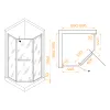 Душевой уголок RGW HO-084G, Цвет стекла: матовое-сатинат, Цвет профиля (вариация): Золотой, Выбрать размер: 90x90, изображение 22