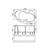 Ванна 1Marka AURA  L/R, Выбрать размер: 150x105, Ориентация: Левая, изображение 7