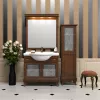 Мебель для ванной: Тумба напольная с раковиной OPADIRIS Борджи-85 светлый орех 1 в магазине Акватория