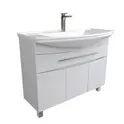Тумба 1Marka  напольная под раковину  Lina New 105Н 1в.я 3д Белый глянец