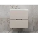 Тумба подвесная "Матис", с раковиной Classic (2 ящика), КРЕМ, ЭМАЛЬ