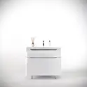 Тумба напольная с раковиной "Марелла " (2 ящ.) Люкс антискрейтч белый глянец, PLUS