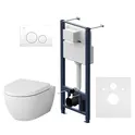AM.PM Комплект инсталляция с клав Pro L белый с подвесным унитазом Awe с сид м/лифт