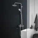 Душевая система MELANA-610307 Stello нерж.сталь, с тропическим душем, лейкой и смесителем