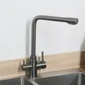 Смеситель д/кухни MELANA-F9505HB нерж.сталь, с переключателем на фильтр, однорычажный, графит