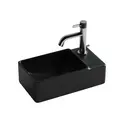 Ceramica Nova Умывальник подвесной прямоугольный (чаша слева, отверстие под смеситель справа) цвет черный матовый Element 395*220*125мм