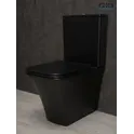 Напольный унитаз черный матовый безободковый микролифт дюропласт Gid Tn2184Bm (+GEBERIT)