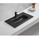 Встраиваемая сверху черная матовая раковина для ванной Gid Bm9080s