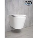 Безободковый подвесной унитаз микролифт дюропласт Gid Tr2130